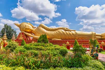 See the Pha That Luang temple in Vientiane